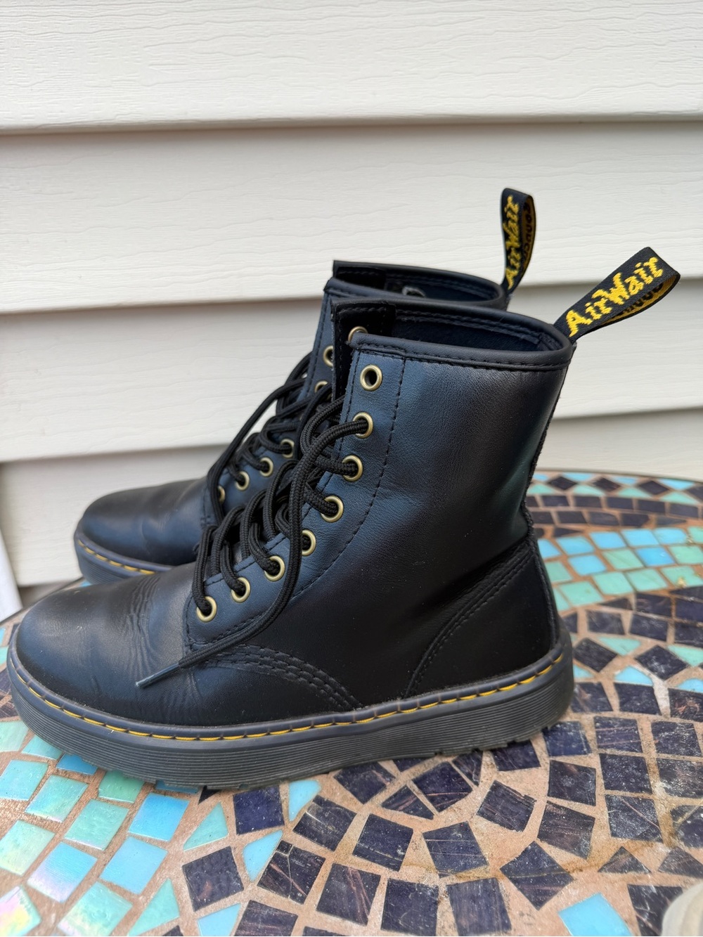 Dr. Martens' Black Lace-Up Combat Boots